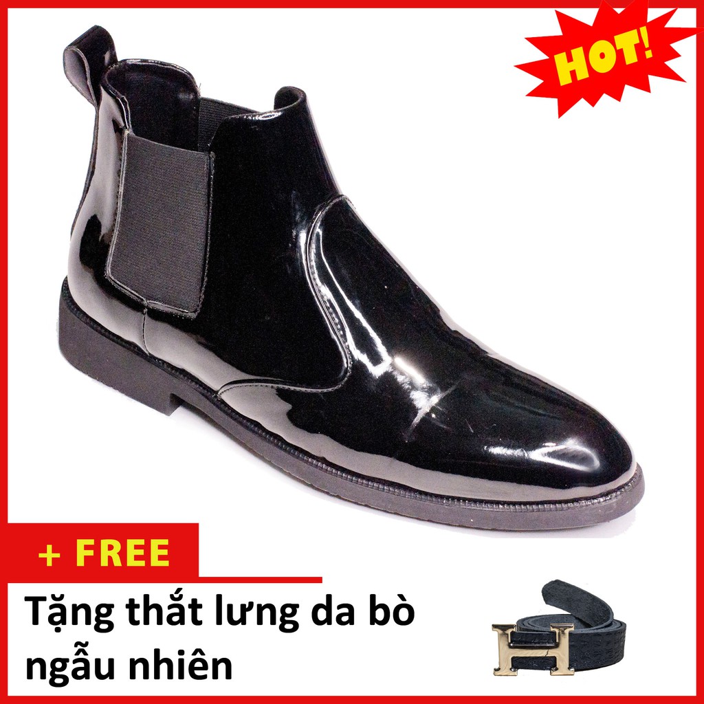 Giày Boot Nam AROTI Cao Cổ Chất Đẹp Cao Cấp,Đế Khâu Siêu Bền, Tăng Chiều Cao 3cm Form Hàn Màu Đen - CB520-B(TL)