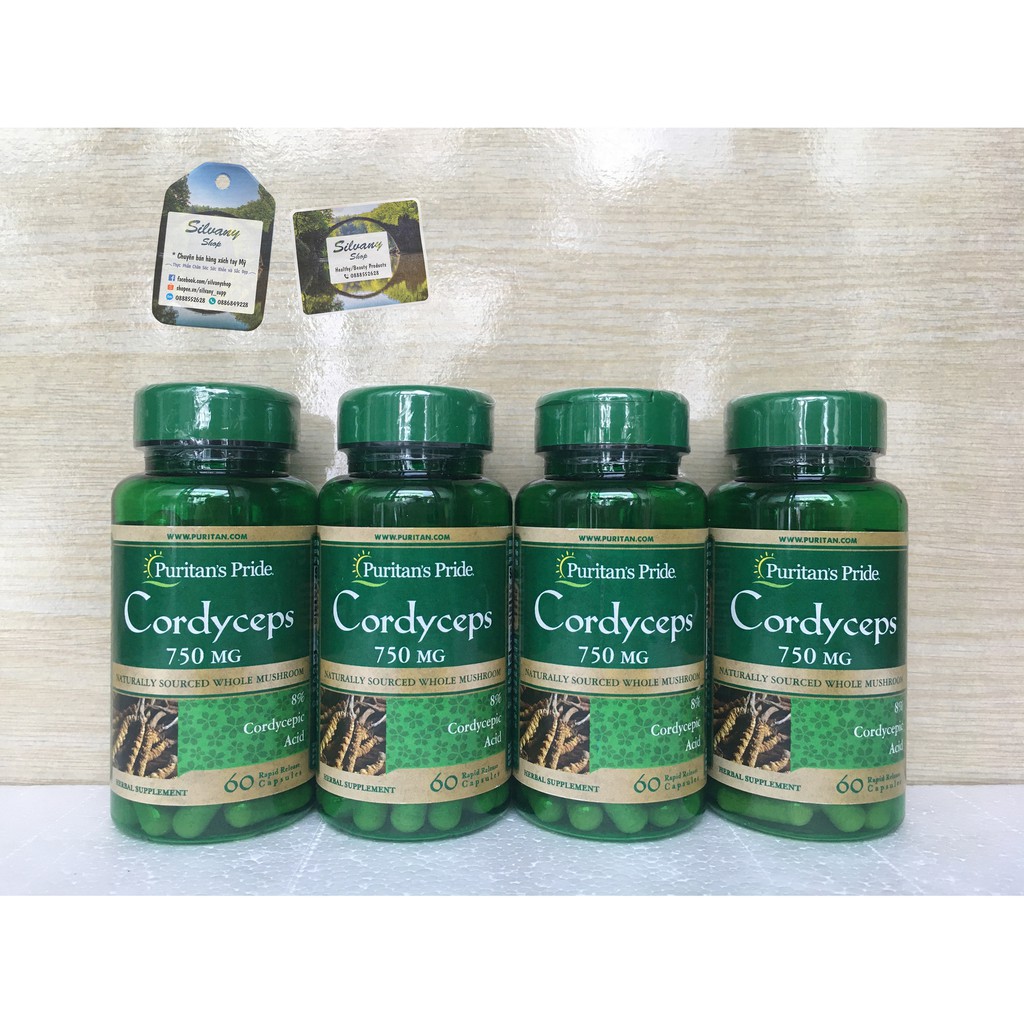 Đông Trùng Hạ Thảo Cordyceps 750mg Puritan’s Pride - Tăng Cường Sức Khỏe, Sinh Lý – 60 V