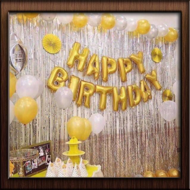 Combo Trang Trí Sinh Nhật (2 Rèm, Bóng Happy Birthday và 40 Bóng Tròn) lang.vk20