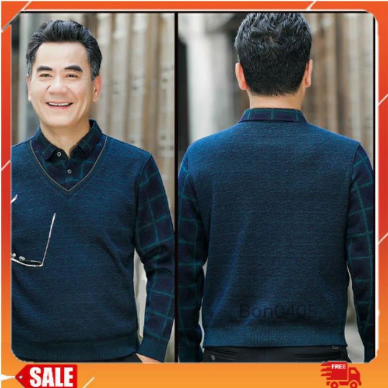 Sẵn Áo Len Nam Trung Niên Cho Bố, Lót Lông Nỉ Nhung Chuẩn Loại Đẹp (500-600g) -sale 11/11