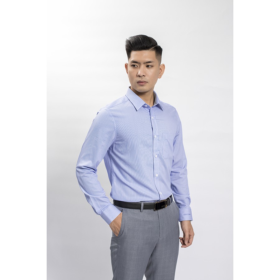 Sơ Mi Dài Tay Aristino  ALS53908 Regular chất sợi Sồi cực mát, thấm hút mồ hôi tốt có 38/39/40/42/42