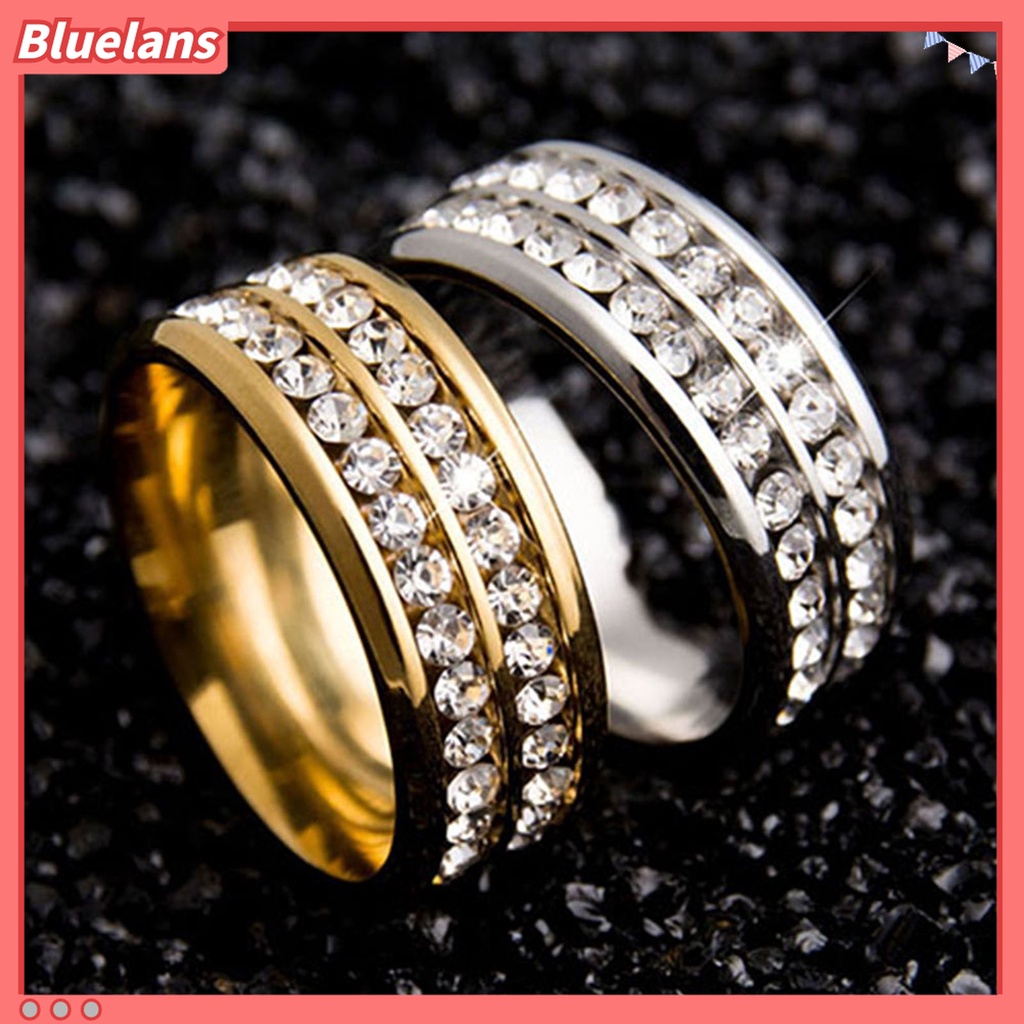 Nhẫn thép titan đính đá nhân tạo đẹp mắt cho nam nữ