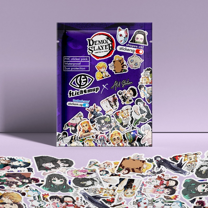 Hình dán Demon Slayer - Sticker nhựa PVC không thấm nước