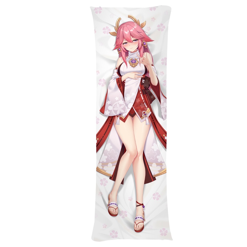 Vỏ Gối In Hình Nhân Vật Anime Yae Miko Dakim Sakura Hai Mặt Kích Thước 60x180cm