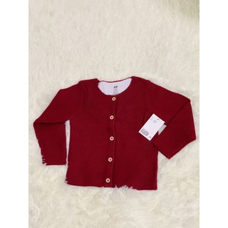 Áo khoác cardigan đỏ đô H&M
