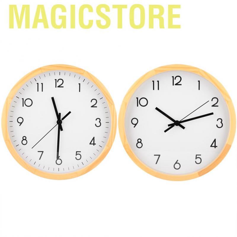 Magicstore Simple Silent Solid Wood Wall Big Watch Hanging Clock Home Office Bedroom