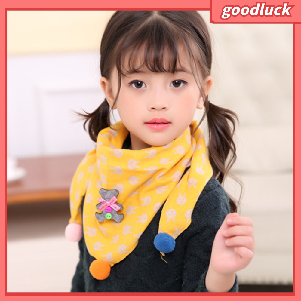 Bộ 3 Khăn Quàng Cổ Hình Tam Giác Họa Tiết Hoạt Hình Dễ Thương Cho Bé