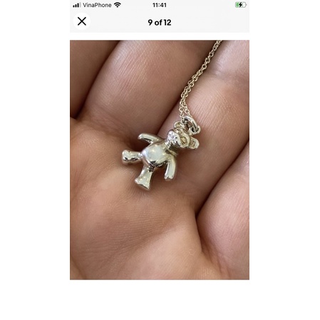 Dây chuyền bạc gấu teddy Tiffany