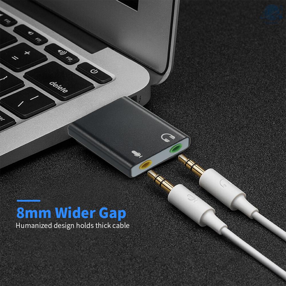 BF USB External Sound Card 7.1 USB To 3.5mm Earphone Mic Adapter Soundcard Mic headphone Jack Stereo Headset Driver-free for PC Laptop