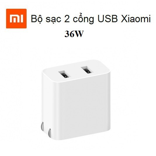 [Chính Hãng] Sạc Xiaomi 2 cổng USB 36W