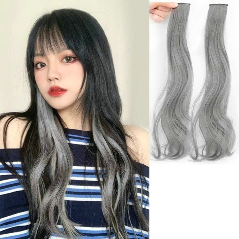 Bộ Tóc Giả Dài Xoăn Tự Nhiên Màu Sắc Gradient