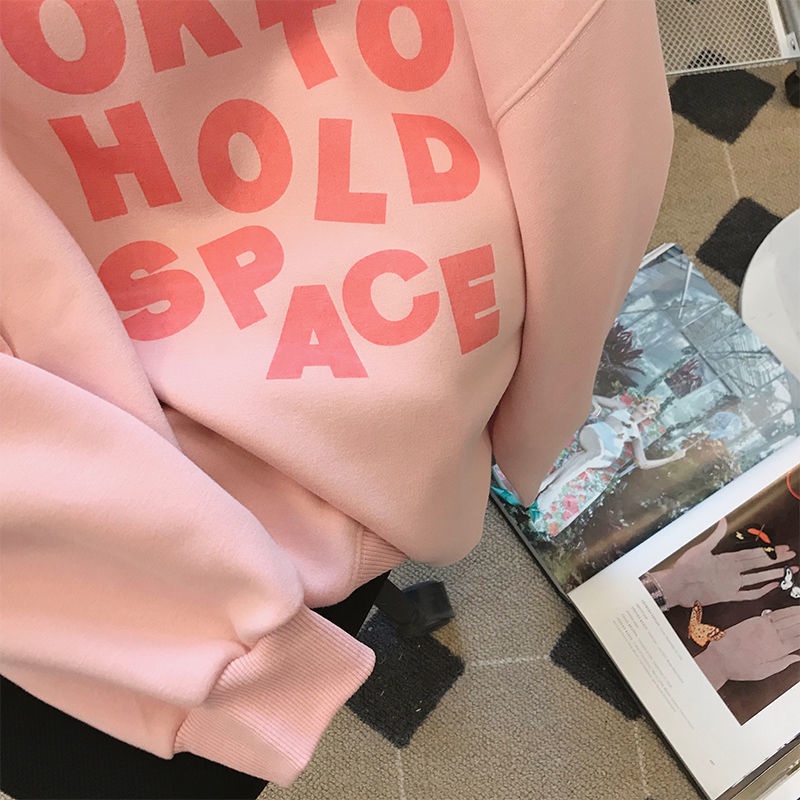 Áo Sweater Cổ Tròn Dáng Rộng In Chữ Thời Trang Mùa Thu Mới Cho Nữ