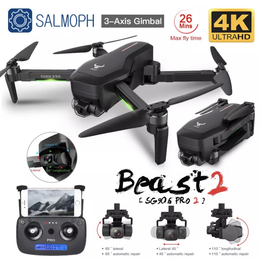 KÈM BALO - Máy bay Flycam ZLRC SG906 Pro 2 camera 4k, gimbal chống rung 3 trục, GPS Camera Wifi 5G - BẢO HÀNH 3 THÁNG