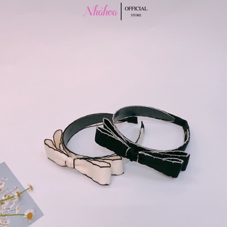 Cài Tóc Hình Nơ Viền Ren Phong Cách Retro - Chính Hãng NHÀ HOA