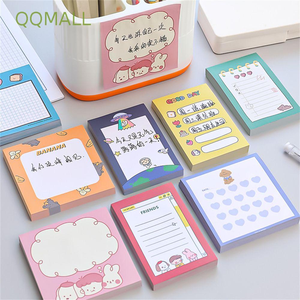 Qqmall Set 50 Tờ Giấy Ghi Chú Hình Gấu Thỏ Hoạt Hình Dễ Thương Trang Trí Sổ Tay Nhật Ký Sổ Kế Hoạch