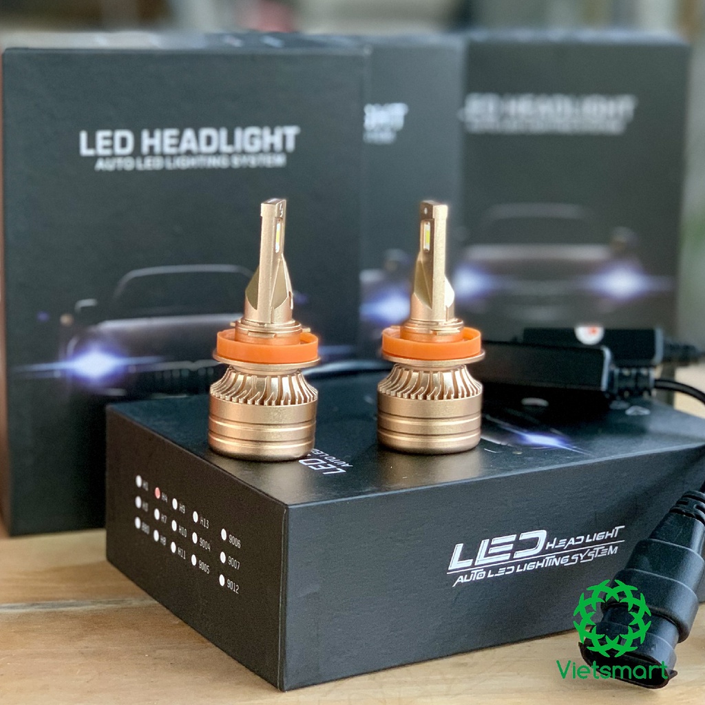 Đèn pha LED XM70 Gold 60W siêu sáng cho ô tô xe máy H1 H7 H8 H9 H11 HB3 9005 HB4 9006 H4