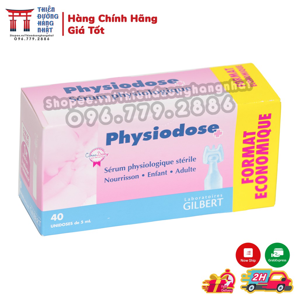 Nước muối sinh lý Physiodose của Pháp - Muối Hồng [Date 2023] mẫu mới