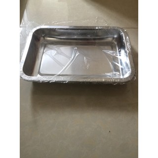 Mâm sâu inox (khay sâu inox)  ngang 27cm dọc 36cm sâu 4,8cm