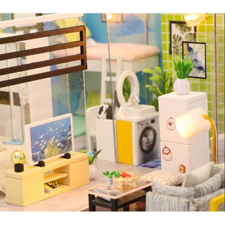 Nhà Búp Bê Gỗ DIY - Simple Life M043 ( Tặng Kèm Keo + Dụng Cụ 5 Món )
