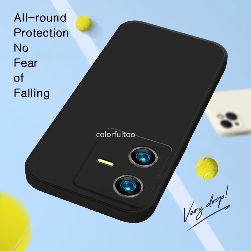 Ốp Điện Thoại Silicon Dẻo Dáng Vuông Mềm Bảo Vệ Camera Cho Vivo Y22 Y22s VivoY22 VivoY22s
