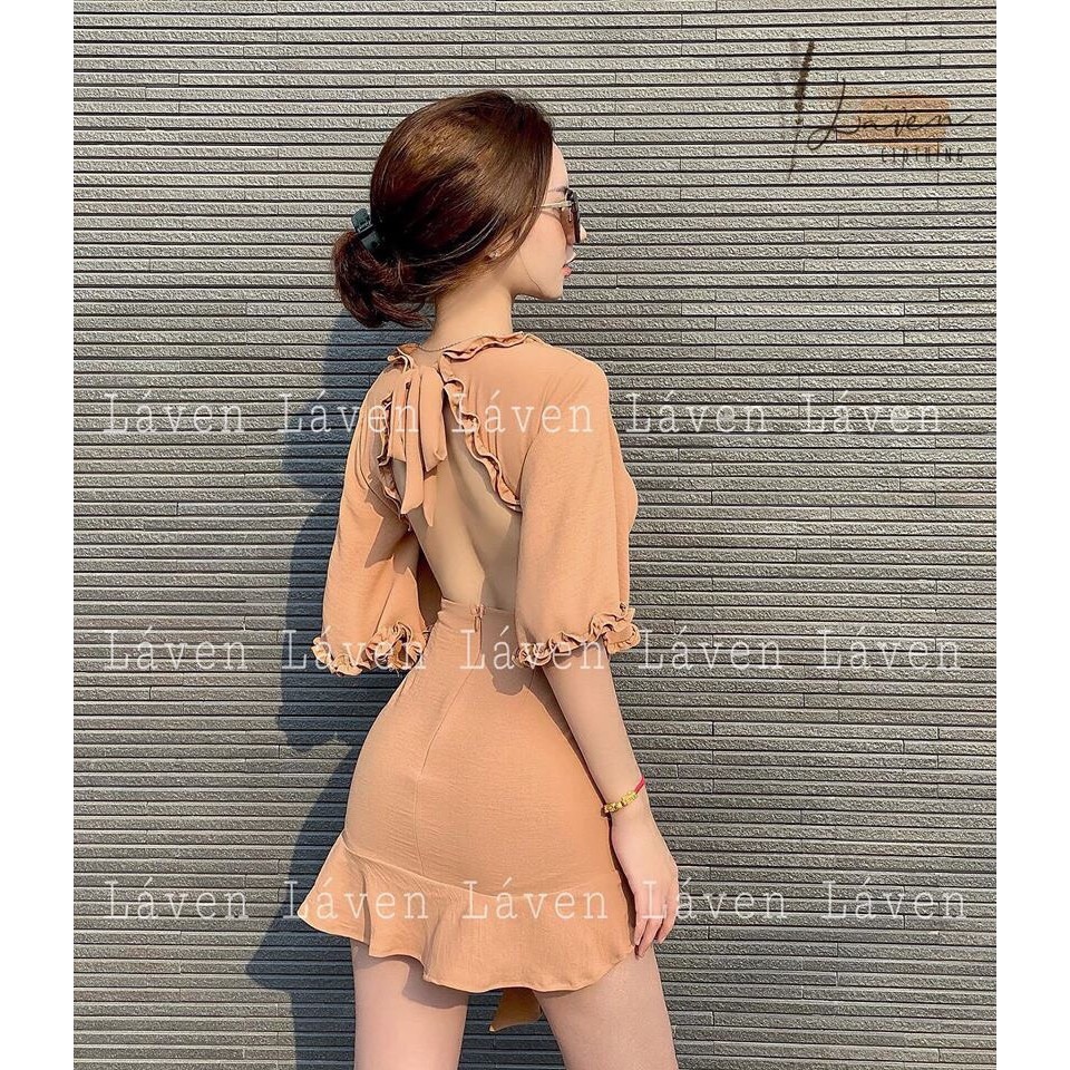 ĐẦM NỮ BÈO CỘT NƠ LƯNG THỜI TRANG THIẾT KẾ CAO CẤP NL80 | BigBuy360 - bigbuy360.vn