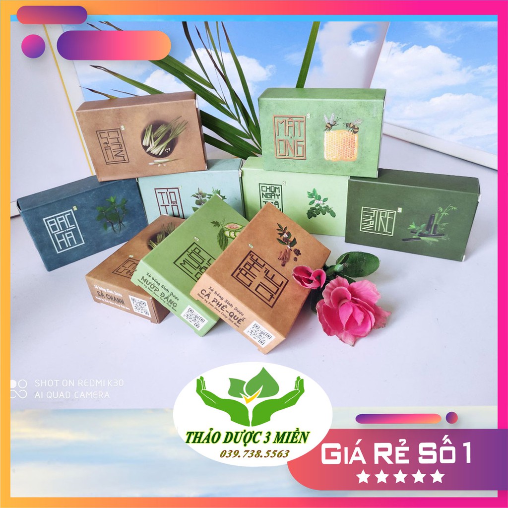 Xà Bông thảo dược100% tự nhiên dùng tắm gội, rửa mặt làm sạch da,sáng da, kháng khuẩn và sạch mụn phù hợp mọi loại da