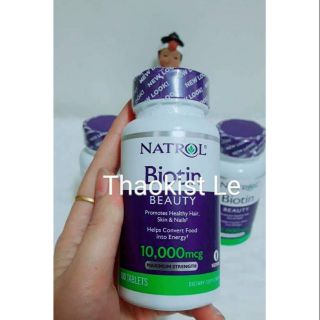 Viên uống ngăn rụng tóc, mọc tóc Biotin 10.000mcg Natrol
