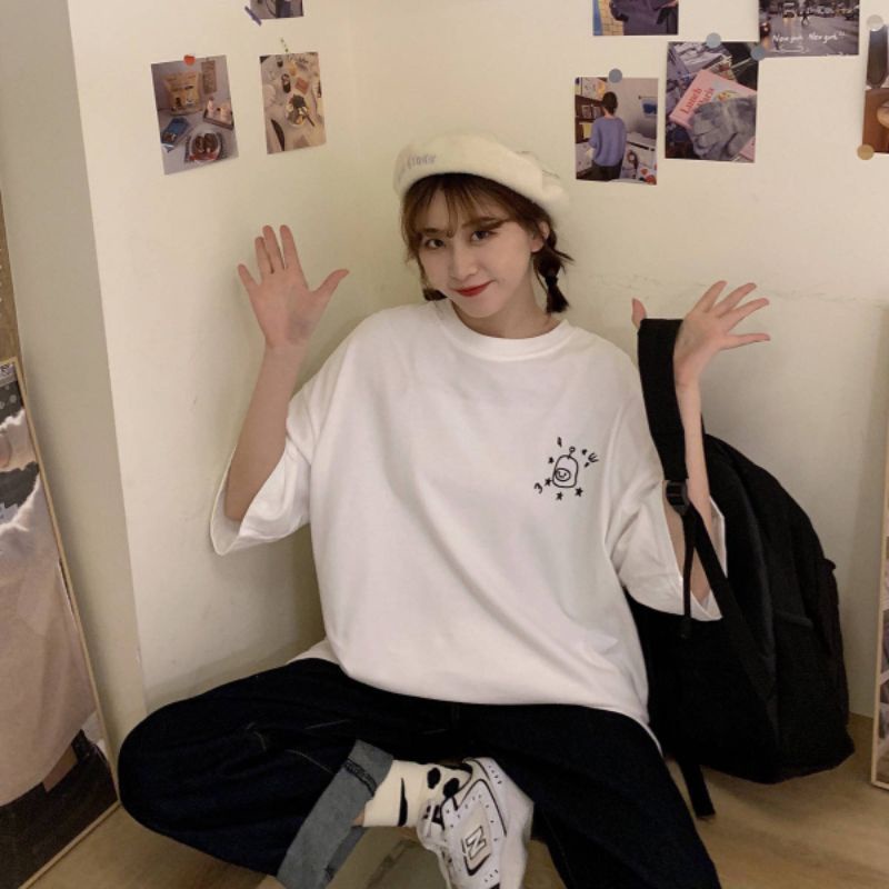 Áo thun tay lỡ unisex phi hành gia