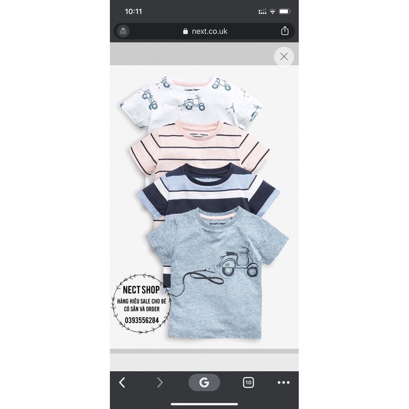 Sét 4 áo Next sale 3-6 tháng
