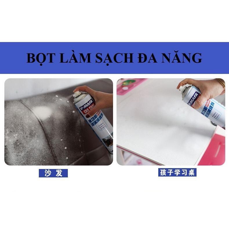 Chai xịt bọt vệ sinh nội thất đa năng làm sạch đồ da, bảo dưỡng da ghế xe hơi, ô tô, xe tải, xe khách, ghế sofa