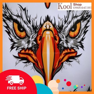 Hot tem dán mặt lạ hình đại bàng kích thướng 21-14cm