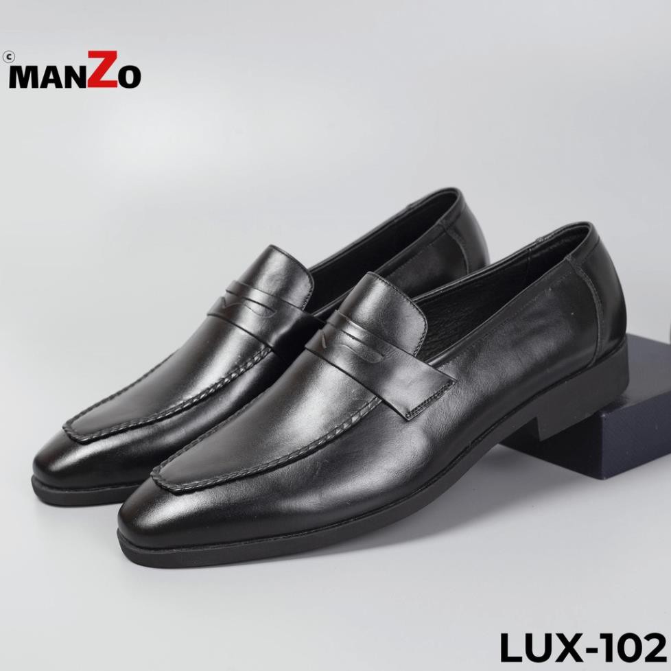 [DA THẬT] Giày tây nam cao cấp công sở màu đen lịch lãm Manzo Lux 102