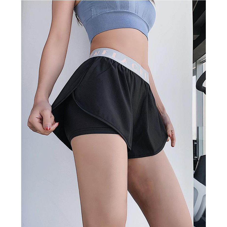 Quần sort đùi thể thao nữ boxer 2 lớp tôn mông đồ tập gym tập yoga nữ giá rẻ GYMSTORE 3362