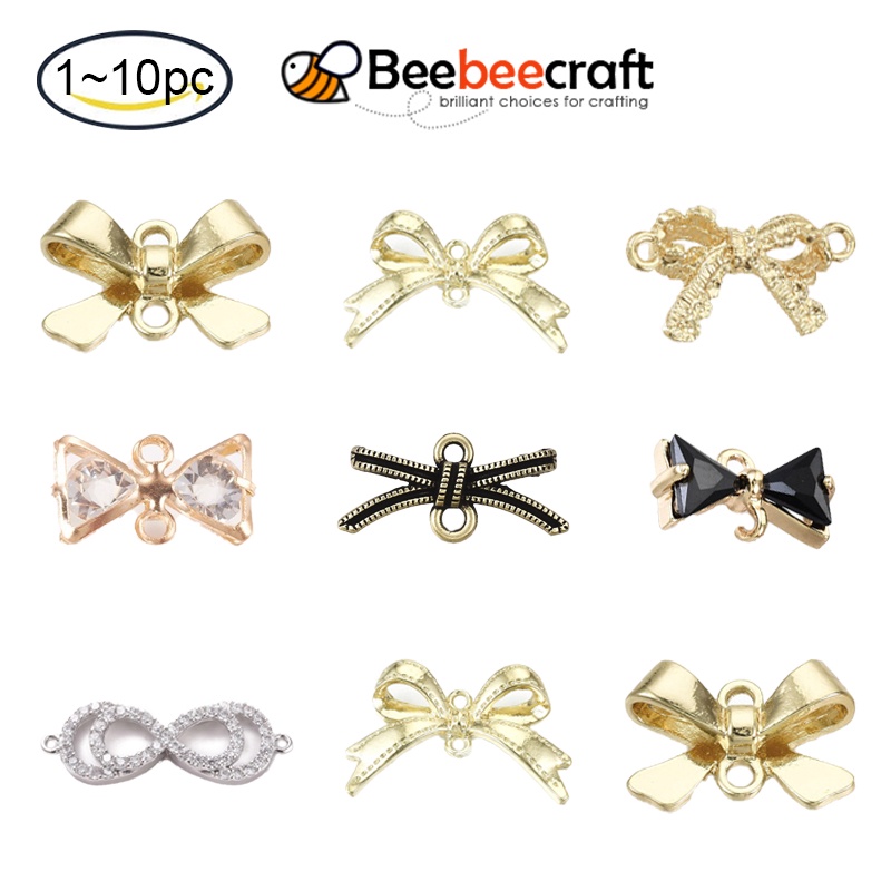 Set 1/10 Đầu Nối Dây Nơ Bằng Sắt/Đồng Thau/Đá Nhân Tạo Nối Làm Trang Sức Thủ Công