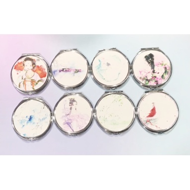 Gương 2 mặt cổ trang GPI47 gương pu gương hoạt hình cute dễ thương thần tượng