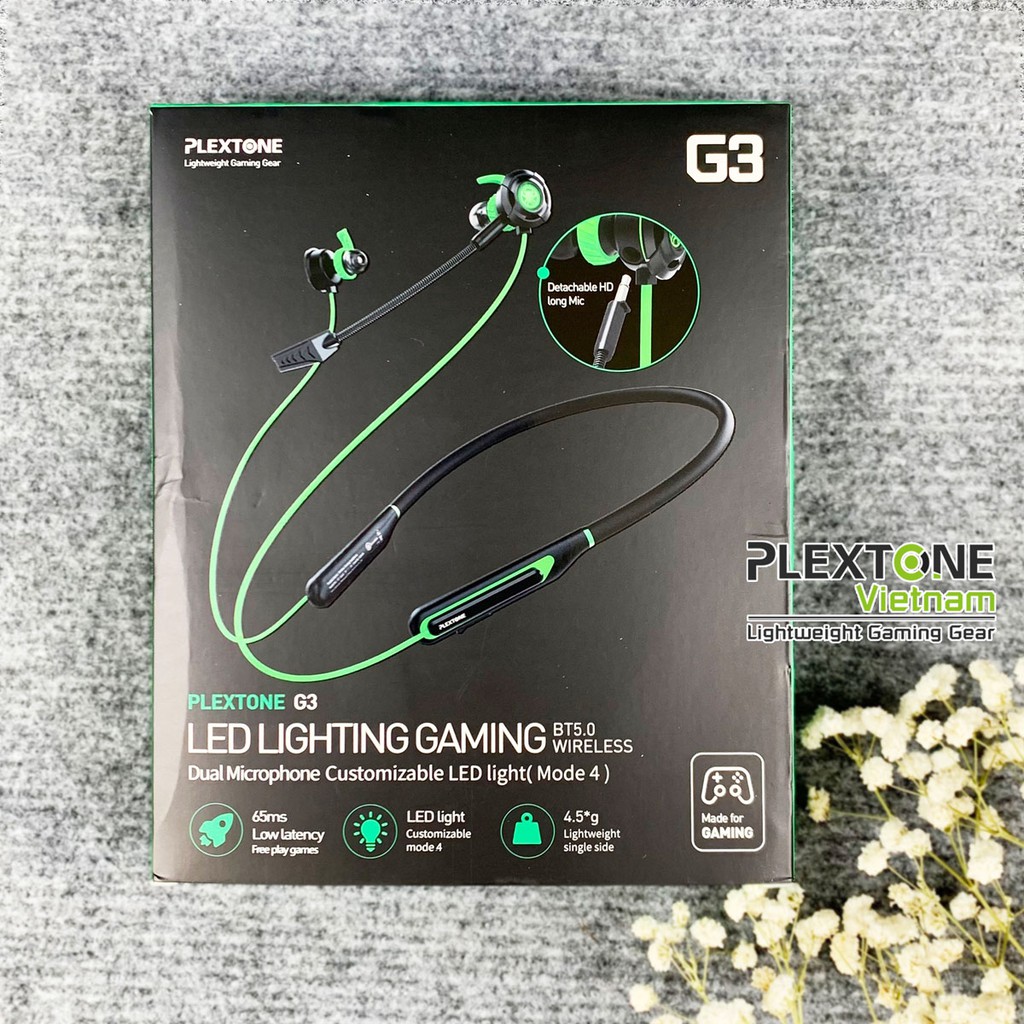 [LIMITED] Tai nghe Gaming Không dây Plextone G3 LED Bluetooth 5.0 có MIC nối dài Đàm thoại gaming