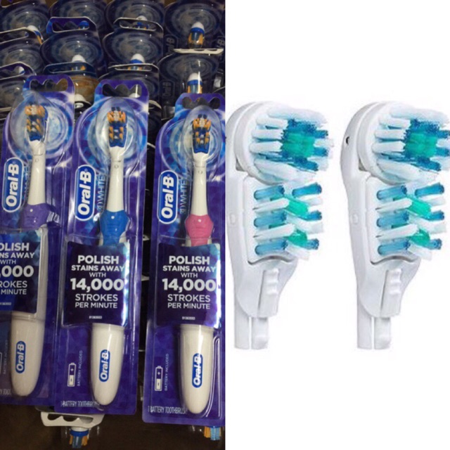 Combo 1 bàn bải pin Oral -B và 2 đầu thay thế