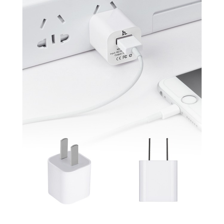 Cục sạc thông minh Hoco UH102 sạc điện thoại, cục sạc dự phòng, 1 Cổng USB, tốc độ sạc nhanh 1A, nhỏ gọn tiện mang theo