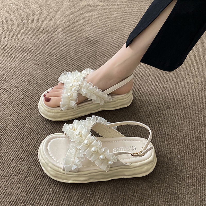 Dép Sandal Đế Dày Thiết Kế Mới Thời Trang Mùa Hè Cho Nữ