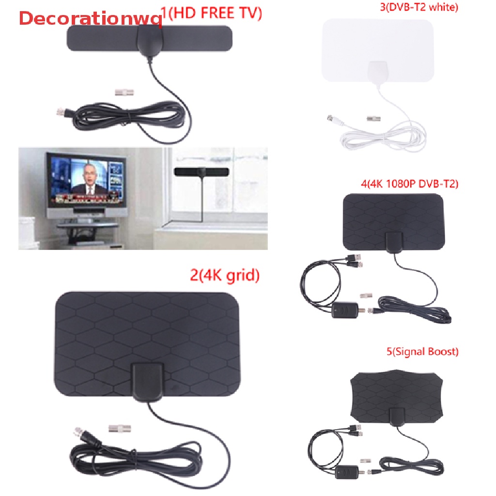 Bộ Ăng Ten Khuếch Đại Tín Hiệu Kỹ Thuật Số DVB-T2 TV Phạm Vi 200 Dặm 4K 8k HDTV 1080p Trang
