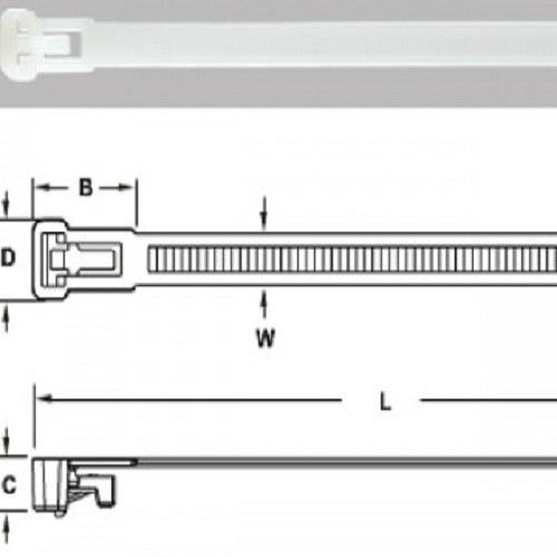 20 Dây rút Trắng 8x300mm tháo mở nhiều lần