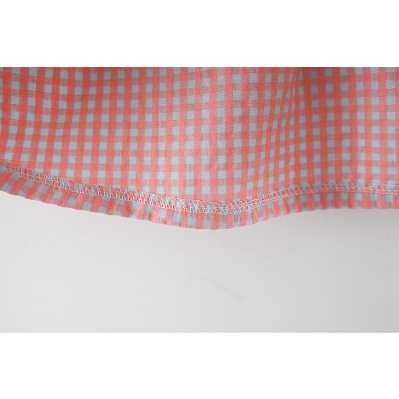 Đầm Không Tay Họa Tiết Caro Thêu Hình Trái Tim Dễ Thương Dành Cho Bé Gái