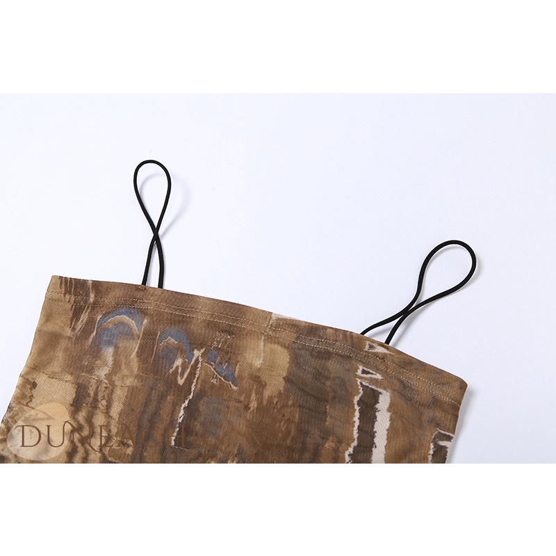 DUNEA Áo Hai Dây In Họa Tiết Thời Trang Dành Cho Nữ