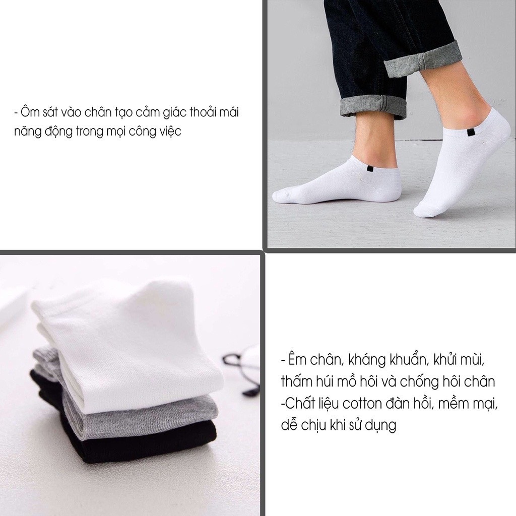 Tất cổ ngắn nam nữ, Vớ thấp cổ 4 màu trơn chống hôi chân xuất nhật TAT101