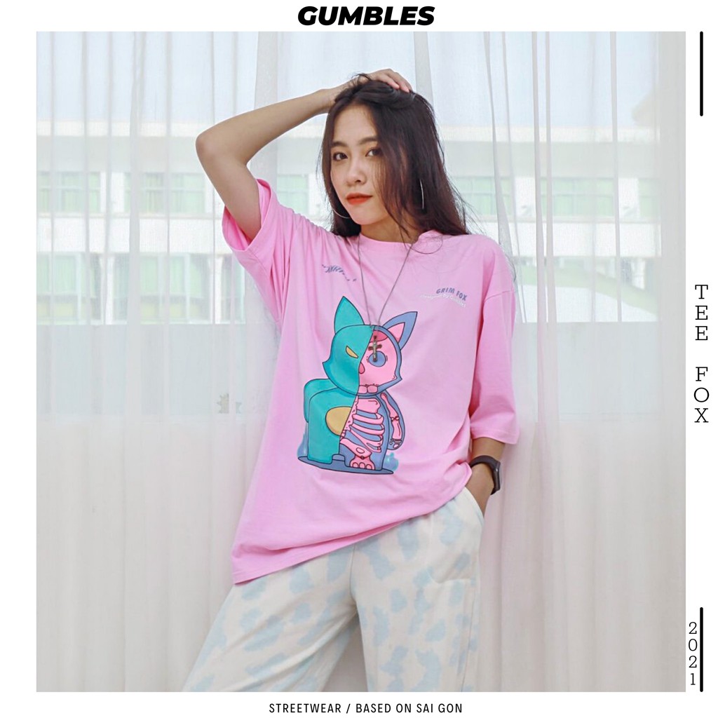 Áo thun tay lỡ Grim Tee Fox Pink - Gumbles Official