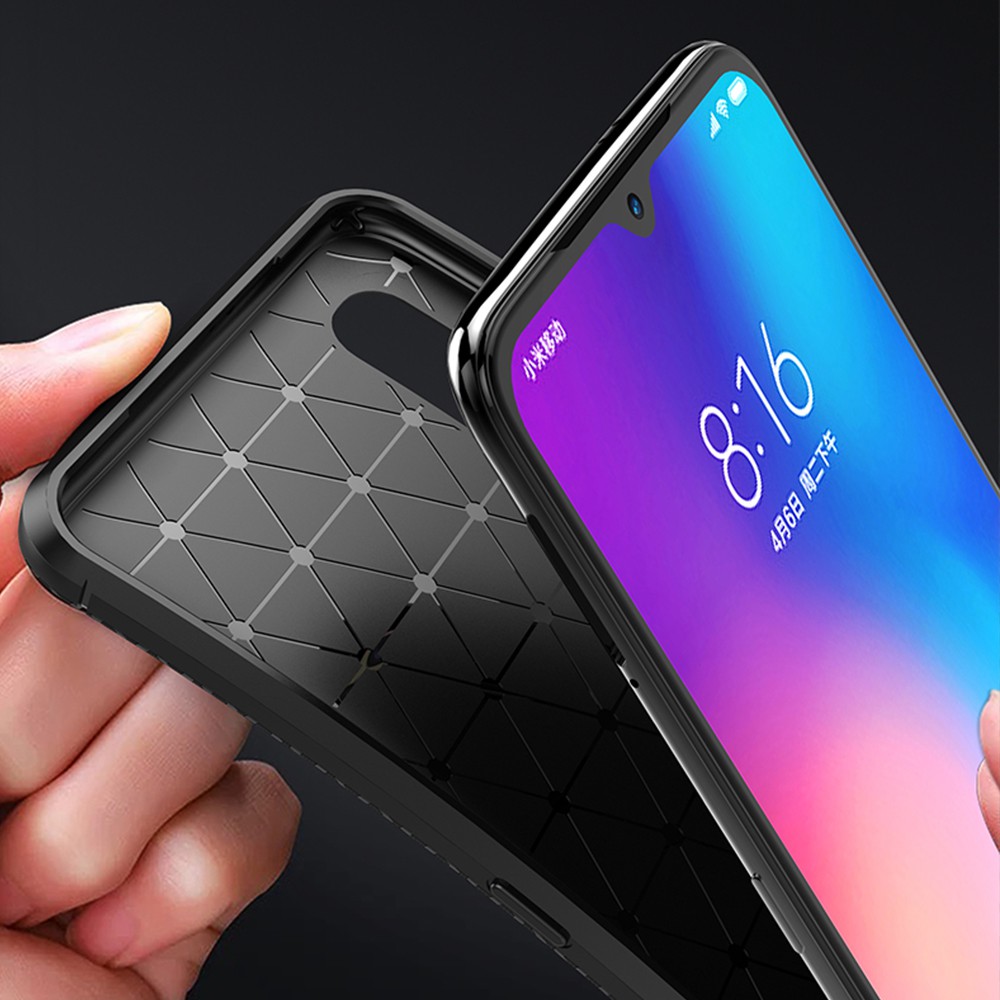 UFlaxe Ốp Lưng Điện Thoại Mềm Xiaomi Mi 9 Lite 9T CC9 Pro CC9e Sợi Cacbon Siêu Mỏng Chống Sốc JK