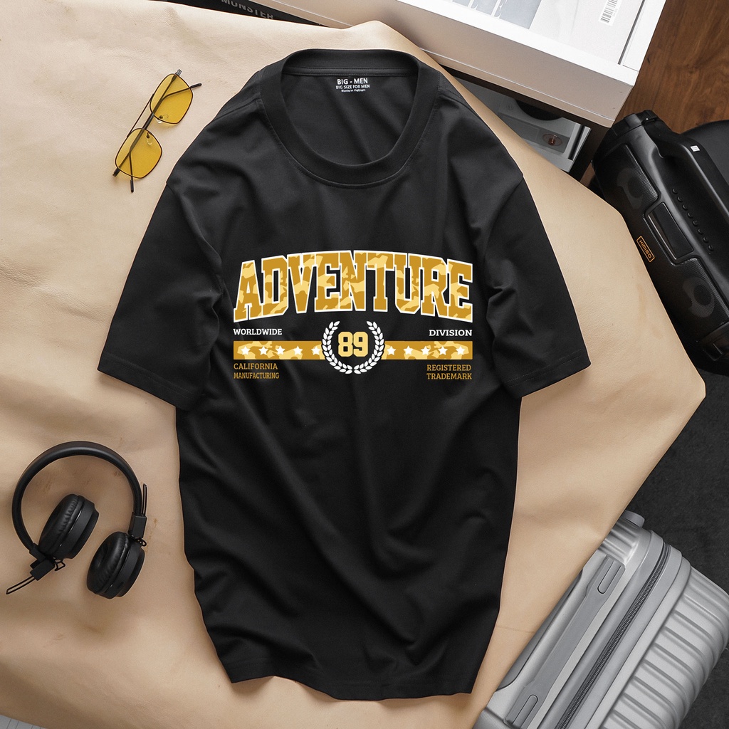 [bigsize] Áo thun cotton bigsize nam in chữ đẹp 50-130kg