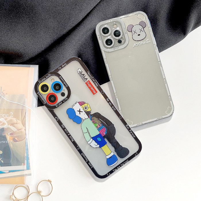Ốp Lưng Iphone Cạnh Vuông Bảo Vệ Camera Viền Nổi Bearbrick 6/6plus/6s/6splus/7/7plus/8/8plus/x/xs/11/12/pro/max/plus
