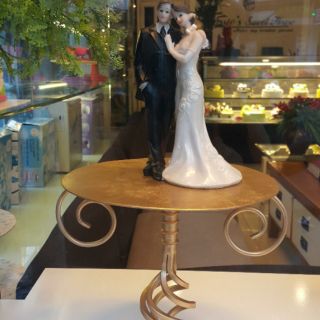 Kệ bánh 1 tầng nhũ vàng
