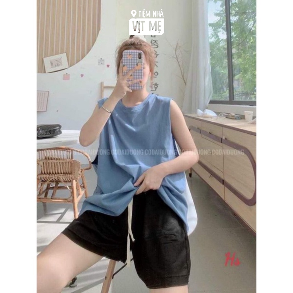 Bộ TankTop Nữ Trơn, Set Quần Cộc Áo Sát Nách Cotton 4 Màu | TNVM - X070